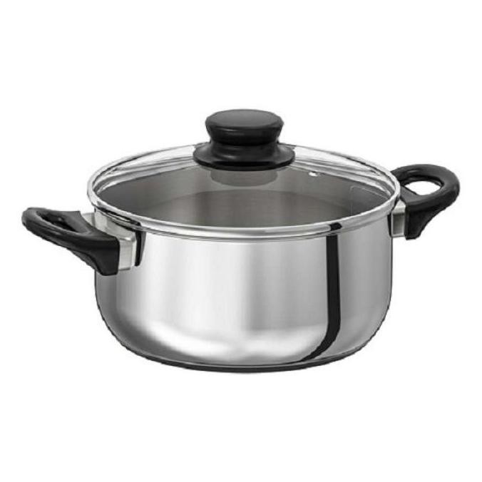 TERBARU - Panci Stainless Tutup Kaca Ukuran 24 CM 555