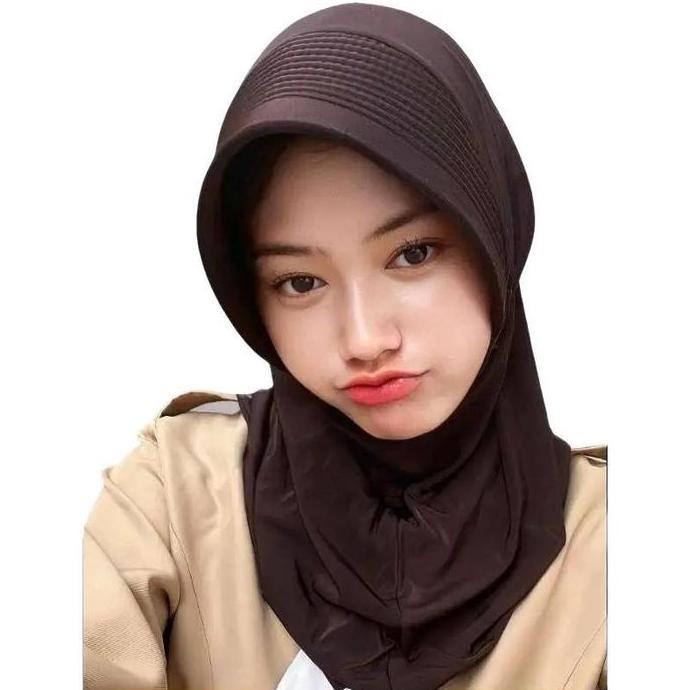 Hijab Bergo Sport Pet Tebal / hijab instan sekolah / Kerudung Olahraga by imaScraf Basic Muslim Hita