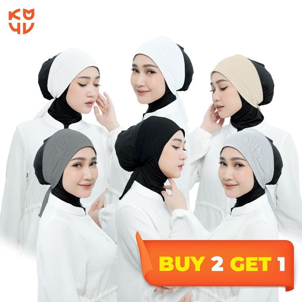 Koyu Hijab Iner Bando Tali Affa (use silikon karet premium di dahi inernya) (Beli 2 gratis 1) AST