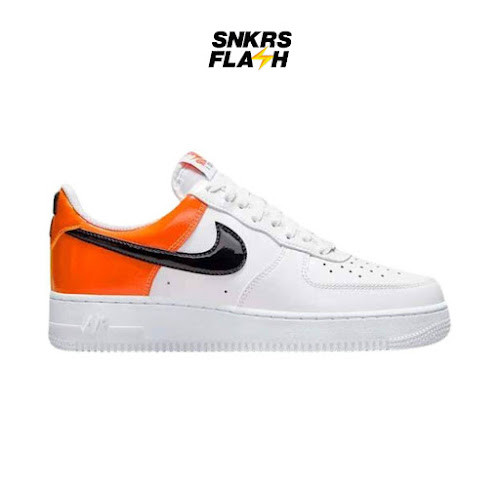 NIKE Force 1 07 Ess White Black Orange Sepatu Sneakers Wanita - DJ9942103 - Size 37.5