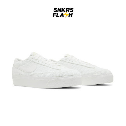 NIKE Blazer Low Platform Woven Summit White Sepatu Sneakers Wanita - DN0744100 - Size 39