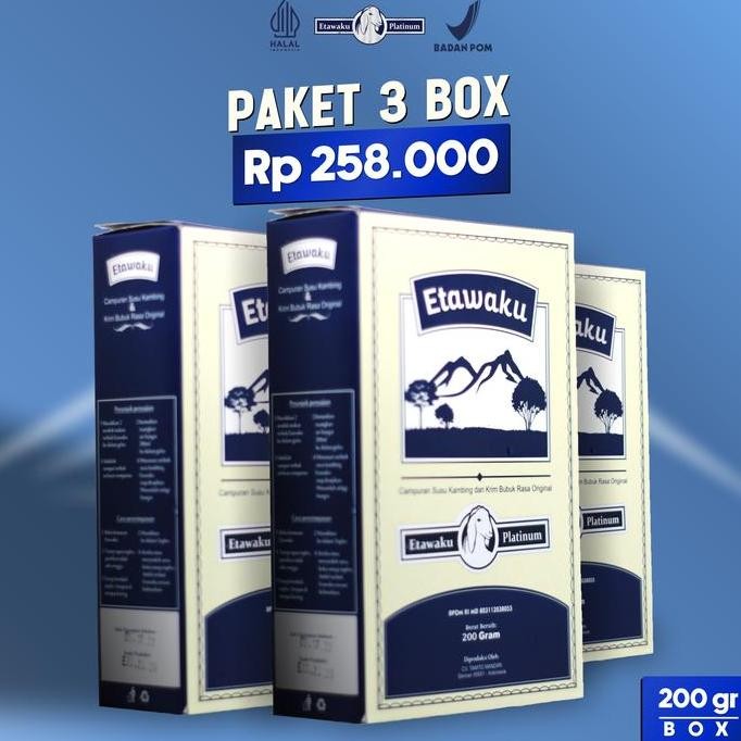 

Etawaku Platinum Susu Kambing Etawa Alami Tinggi Kalsium Paket 3 Box Kualitas Terbaik Harga Termurah