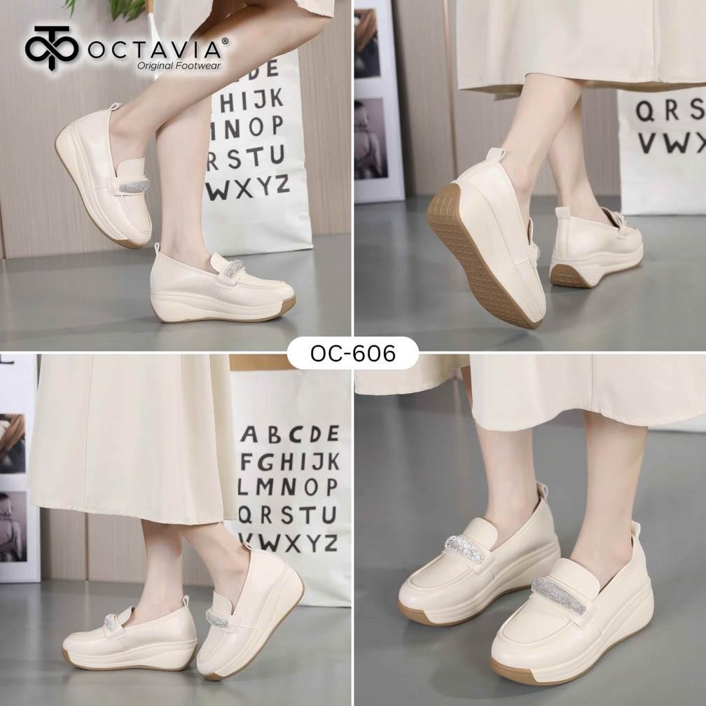 [ORIGINAL] OCTAVIA Sepatu Sneakers Casual Highsole Wedges Wanita #OC-606
