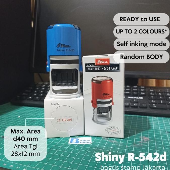 

Stempel Shiny R542D R-542d R-542-D Tanggal Otomatis Custom Text design / Dater Otomatis Self inking Tinta otomatis