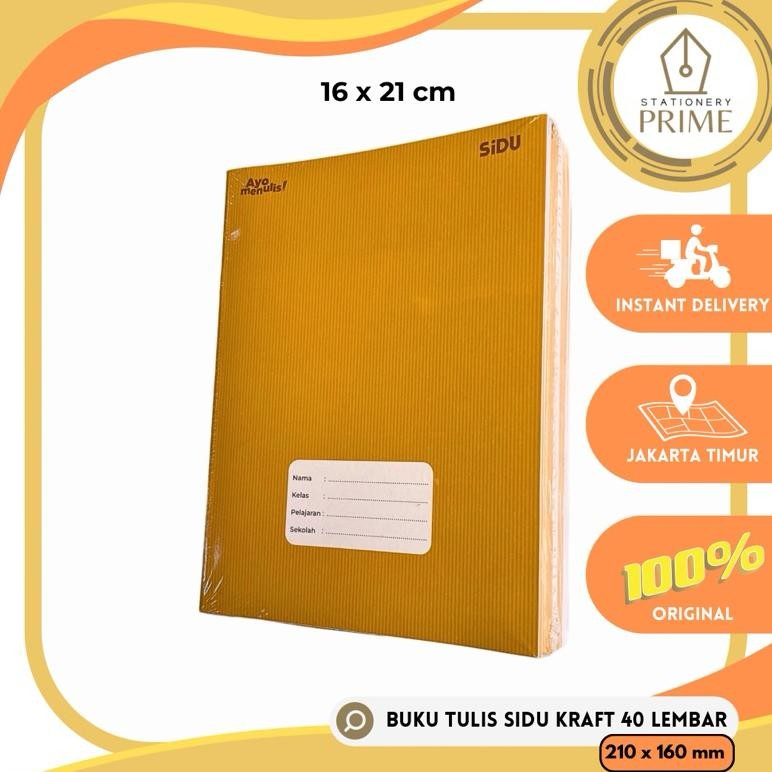 

Buku Tulis SiDU Sampul Coklat 40 Lembar / SiDU Kraft Craft 40 Lembar ( 1 Pack Isi 10 Buku )