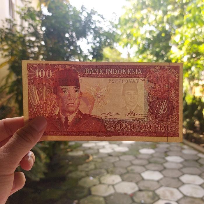 Uang Kuno 100 Rupiah Seri Soekarno Tahun 1960 Pertjetakan Kebajoran Original Dan Terpercaya