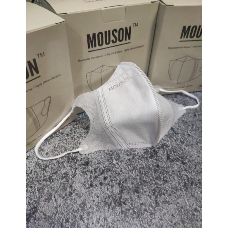 Joeraganlapak Masker Duckbill Mouson Isi 50Pcs Set Box Hitam Putih Mix Warna Warni Garis Mirip Sensi