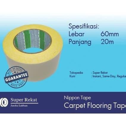 

Lakban/ isolasi/ selotip/ double tape Nylon untuk karpet 60mm x 20m