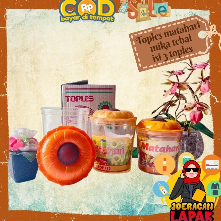 JoeraganlapakToples Bunga Matahari Isi 3 Pcs Per Set Mika Tebal Tempat Kue Jajan Snack Lebaran Best 