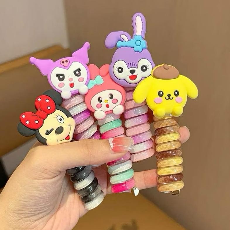 Kuncir Ikat Rambut Spiral Sanrio Lotso - Karet Kunciran Kepala Anak Lucu Karakter Tali Kuda Tinggi B