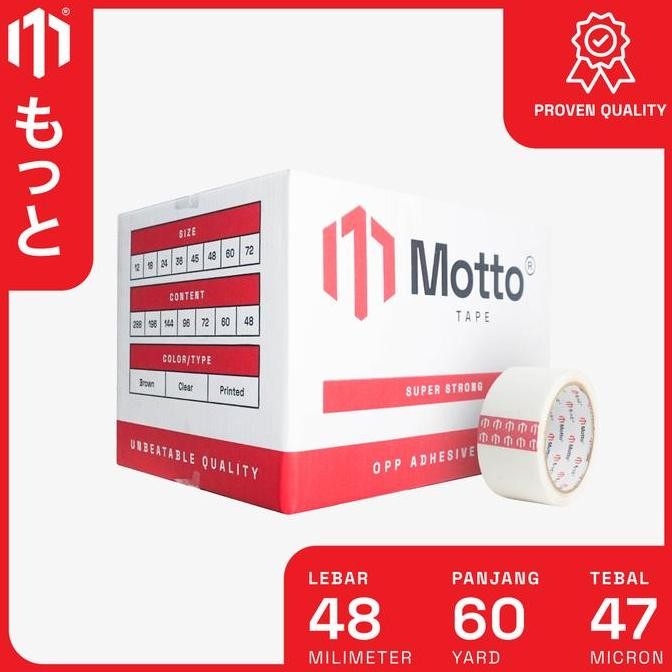 

Lakban Warna Putih 48Mm X 60 Yard - Dus (72 Pcs) - Motto Tape Co