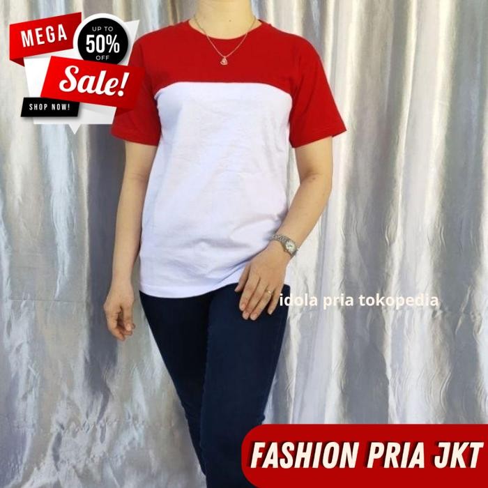KAOS KOMBINASI MERAH PUTIH.KAOS AGUSTUSAN.KAOS KARNAVAL KAOS INDONESIA / KAOS KOMBINASI MERAH PUTIH.