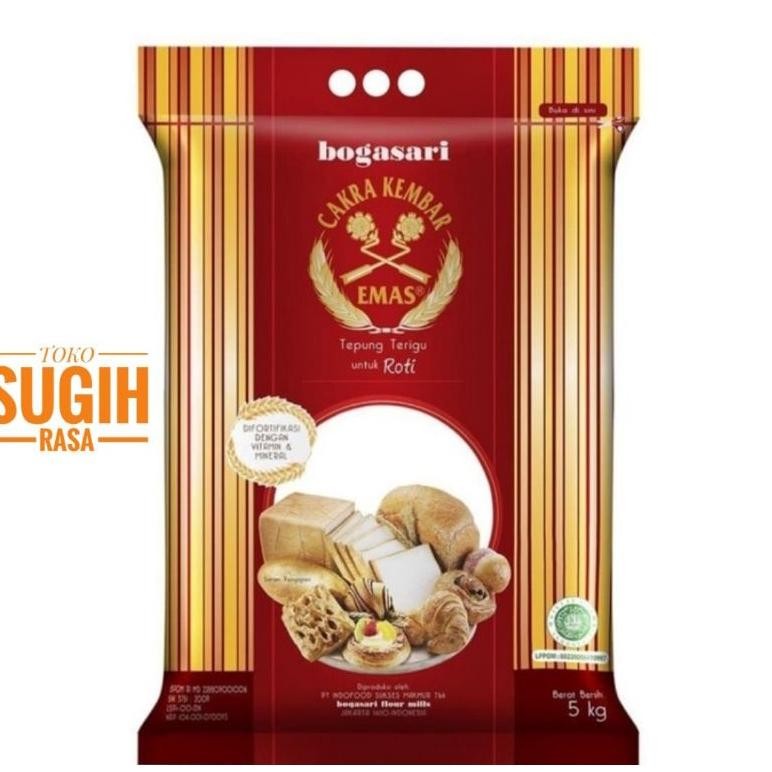 

Tepung Cakra kembar emas cake tepung terigu untuk roti 5 Kg