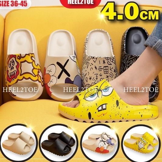 Aw89 Sandal Slide Korea Impor Slide Yeezy Sendal Wanita Dan Pria Unisex Apllause Kaws Murah Karet Pe