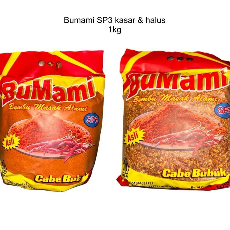 

Bumami Cabe Bubuk / Cabe Giling / Bumbu Masak Alami SP3 Kasar & Halus 1kg Bahan Chili Oil Flakes RB10