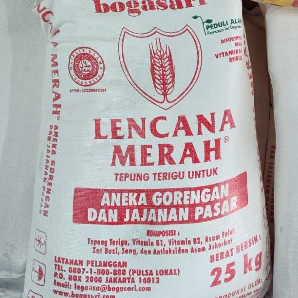 

Terigu Lencana Merah Serbaguna Bogasari Bal 25 kg
