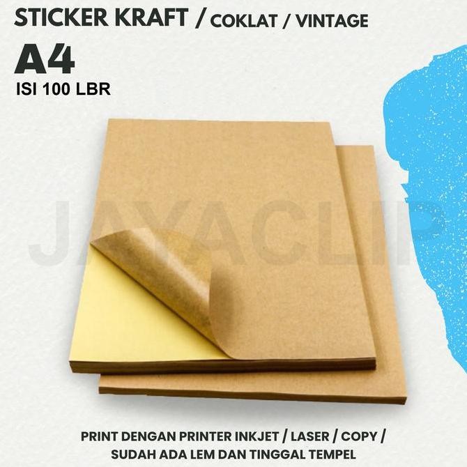 

STICKER KRAFT A4 COKLAT ISI 100 LEMBAR