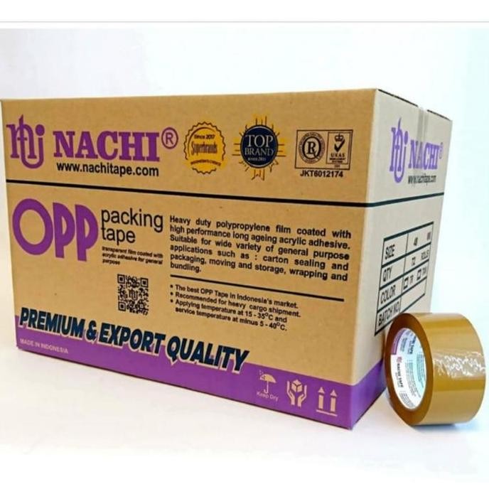 

(Dus) Nachi Opp Packing Tape Lakban Coklat 48 Mm X 90 Yard Co