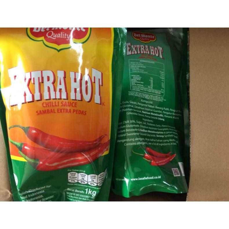 

Saus Sambal Extra Hot Pedas Delmonte 1 kg Standing Pouch RB10