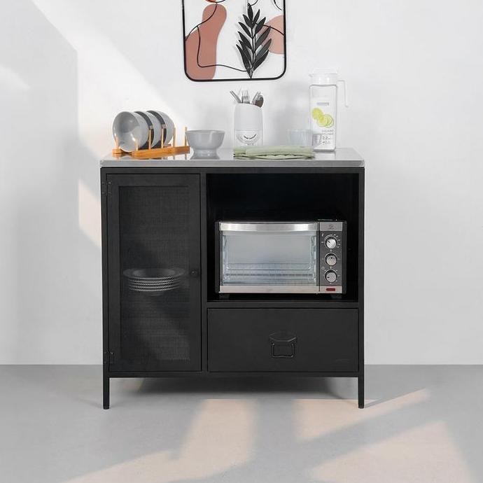 Informa Levon Kabinet Dapur Low Metal - Hitam