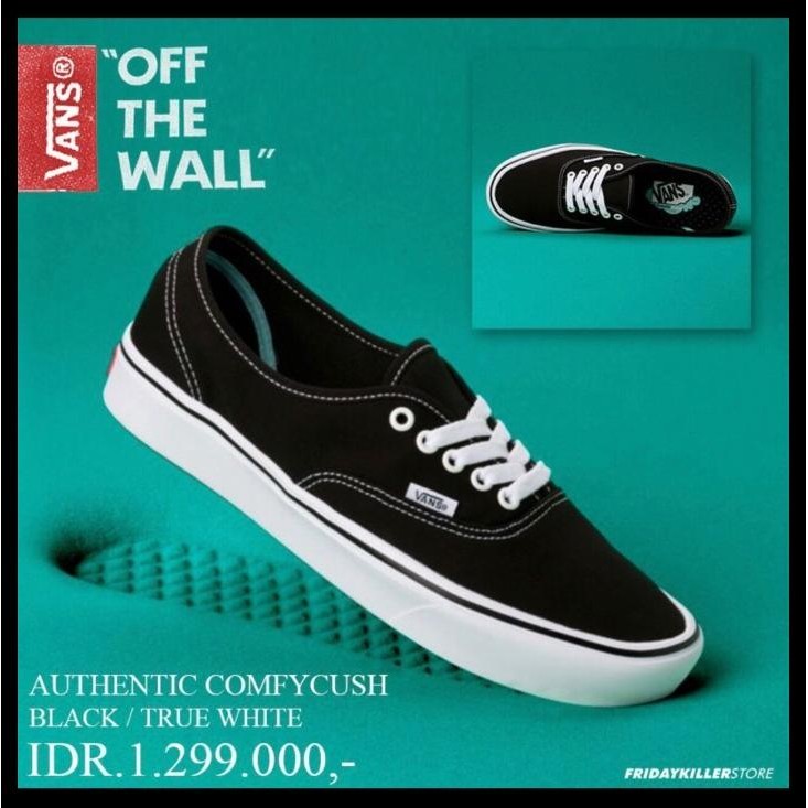 Sepatu Vans Off The Wall | Authentic Comfy Black White Terlaris