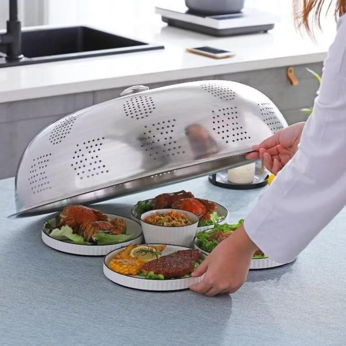 TUDUNG SAJI JUMBO BESAR PENUTUP MAKANAN FOOD COVER STAINLESS