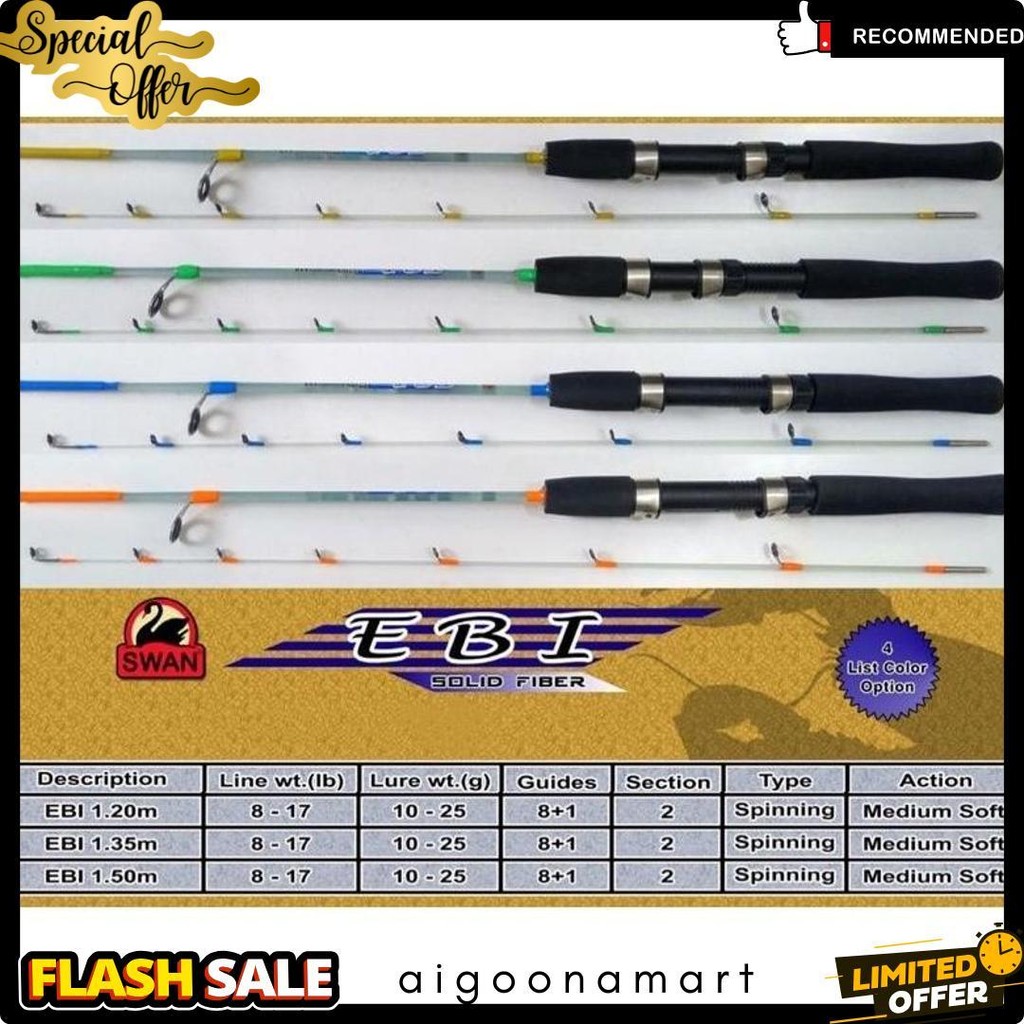 Joran Fiber Swan Ebi 135 150 / Joran Fiber Udang / Fiber Bening / Joran Nila Terlengkap Dan Termurah