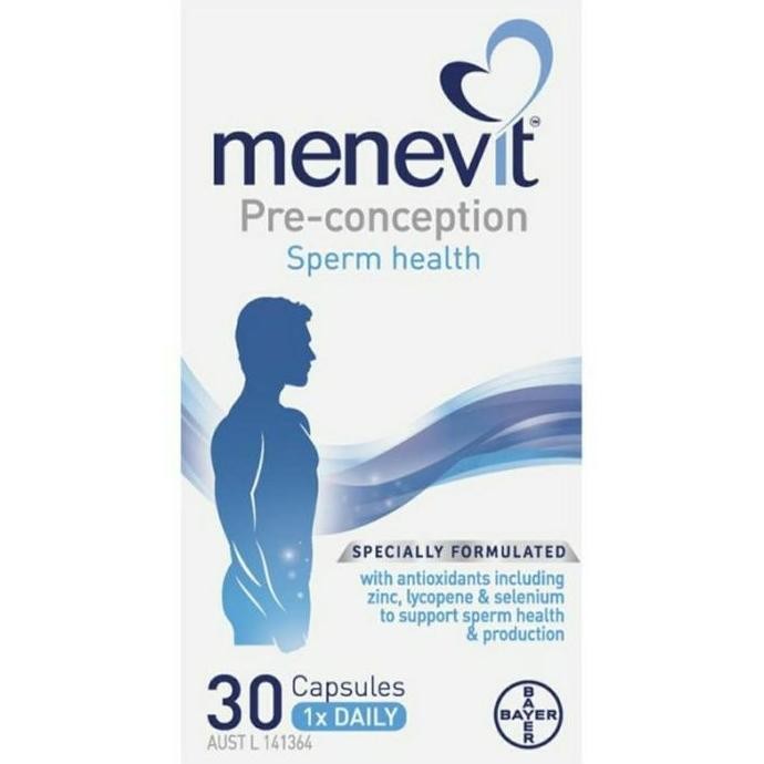 Menevit Male Men Man Fertility Sperm Health Pre Conception Isi 30 Original Produk