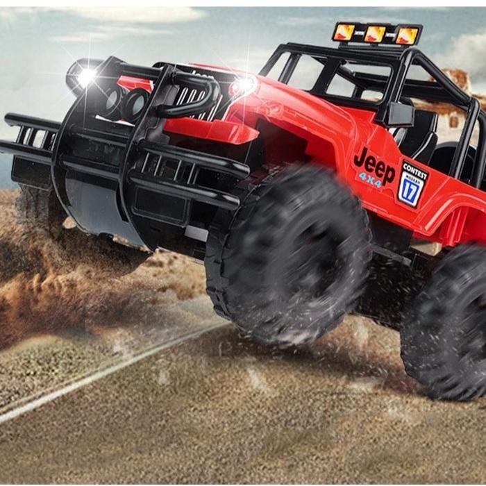 Bisa Cod Mainan Mobil Jeep Rc Off-Road Dengan Lampu  Remote Control Jeep Rc Off-Road Rock Dfg-88
