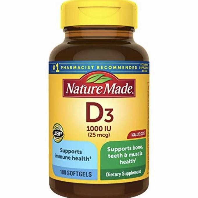 Nature Made Vitamin D3 Vit D3 Vitamin D Vit D 1000Iu 1000 Iu 180 Original Produk