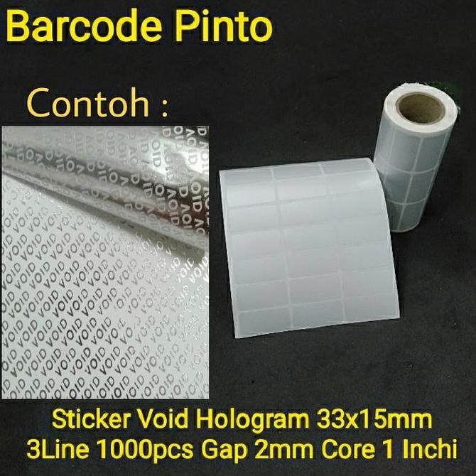 

Sticker Void Hgram 33x15mm 3line 1000pcs Gap 2m Core 1