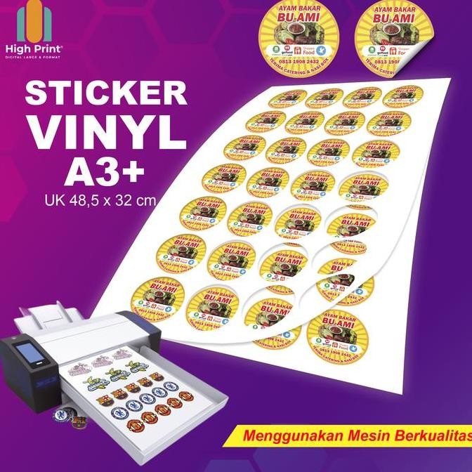 

Cetak Stiker Vinyl A3+ Sehari Jadi (Plus Cutting)/Cetak Stiker Label Co