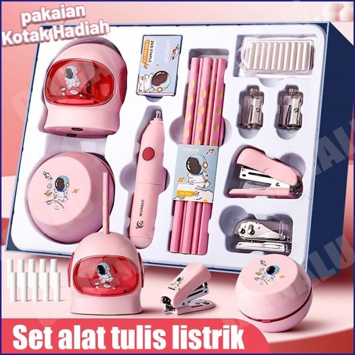 

TERMURAH - GAGALU Electric Stationery Set / Set Alat Tulis /Elektrik Rautan Pengh