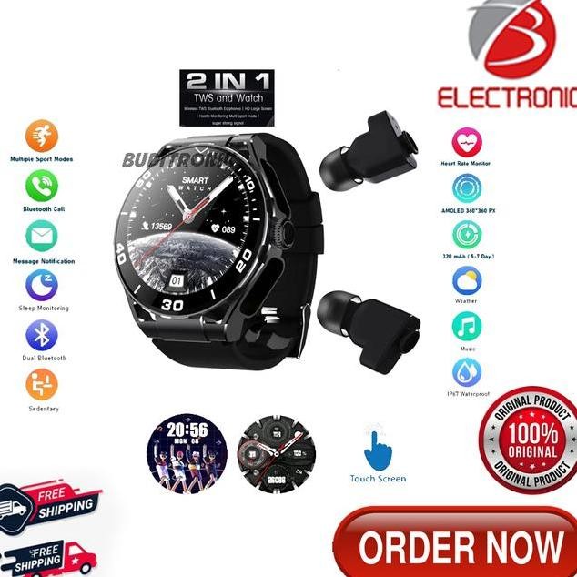 Smartwatch Touchscreen Wateroof Plus Headset Tws Jam Pintar