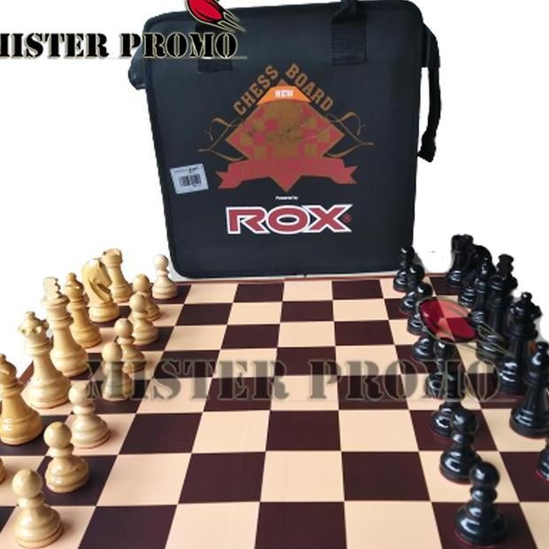 Catur Kayu Percasi Turnamen Lipat 4 Tas Rox