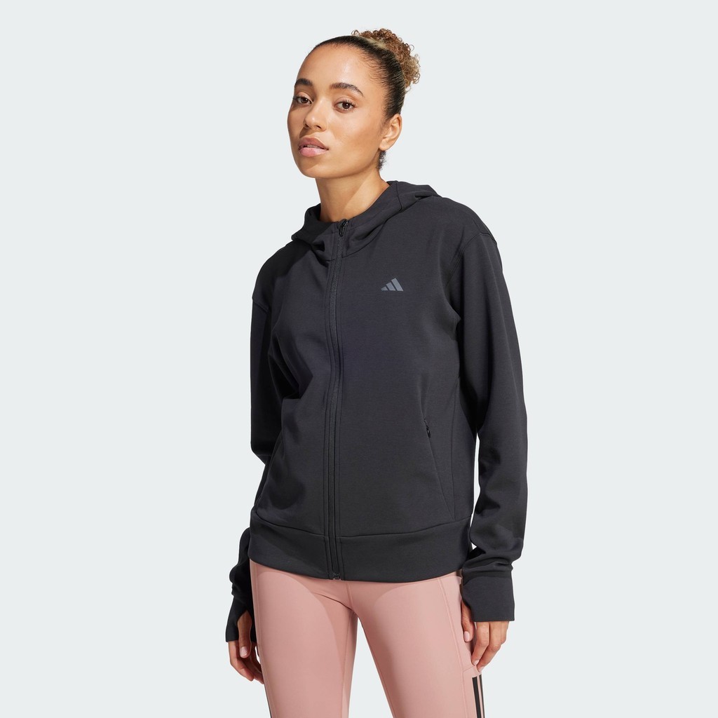 adidas Gym & Training Designed 4 Training Full-Zip Hooded Sweatshirt Women Black JP2654