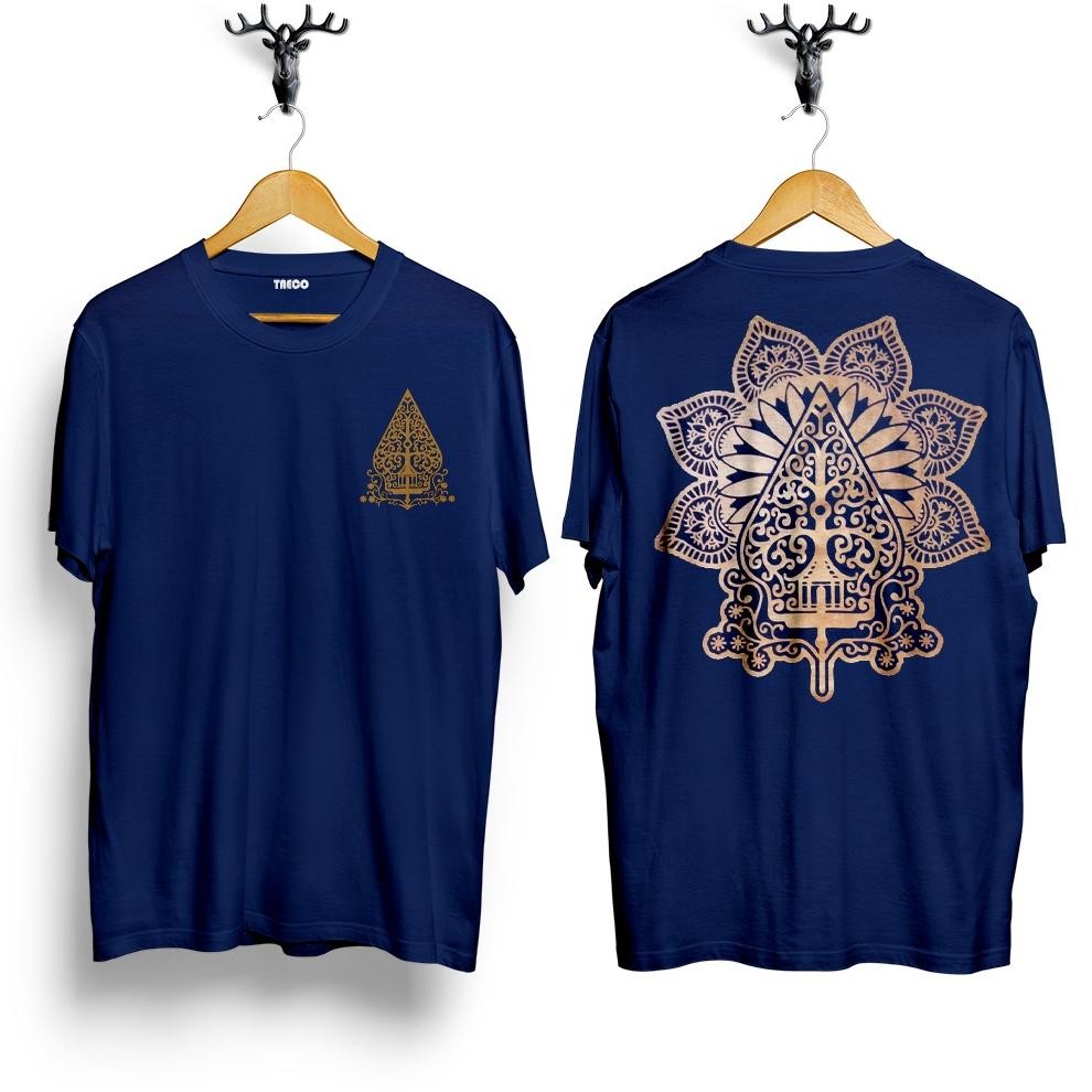 Promo  Kaos Oblong Distro Saka Busana Navy Kaos Jawa Anjining Saka Lati Baju Distro Wayang