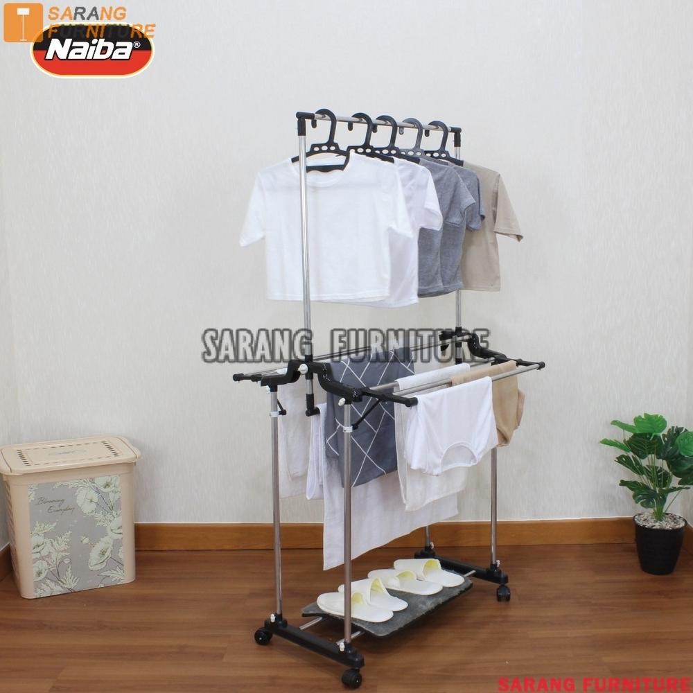 TOWEL HANGER STAINLESS JEMURAN STAINLESS JEMURAN NAIBA 1414 MAGIC HANGER JEMURAN BAJU NAIBA JEMURAN 