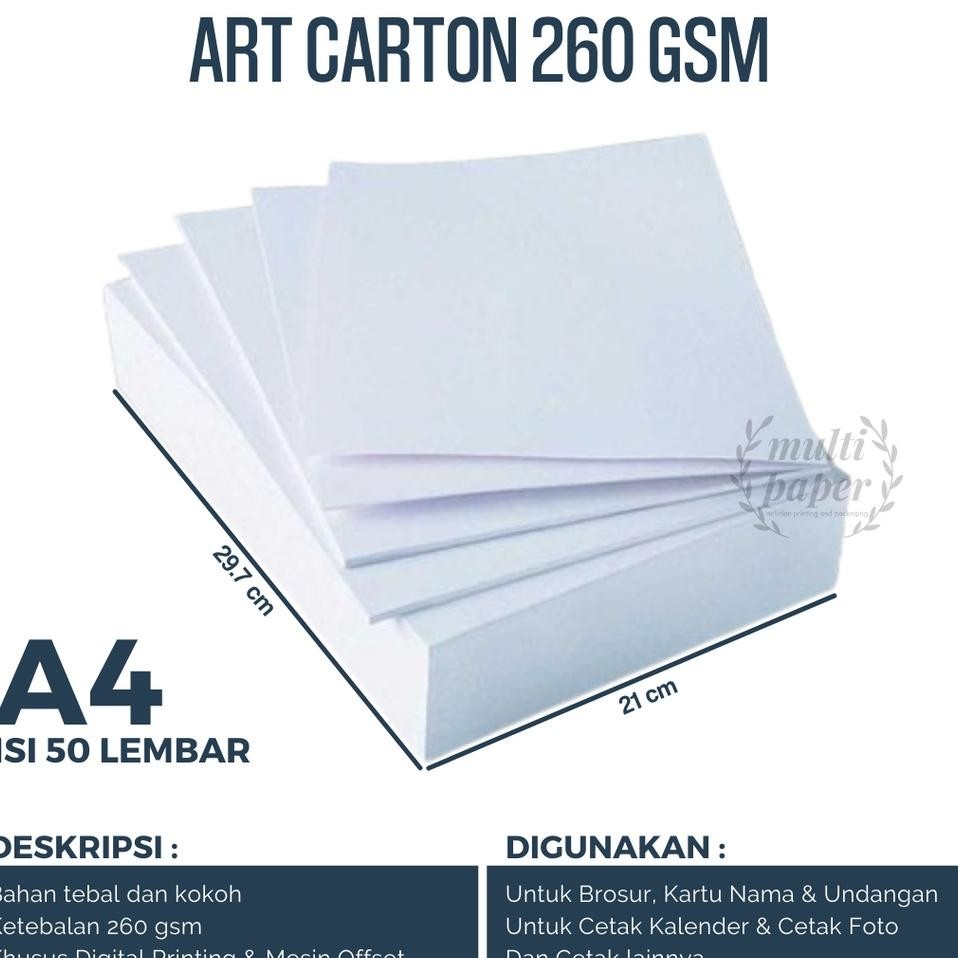

Kertas Art Carton 260 Gsm A4 Isi 50 Lembar Art Carton 260 Gsm