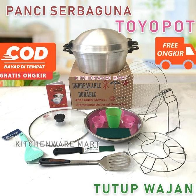 NEW Panci sebaguna tutup wajan + kaca toyopot - panci tatung - panci ajaib Aluminium Cor Tebal- Wada