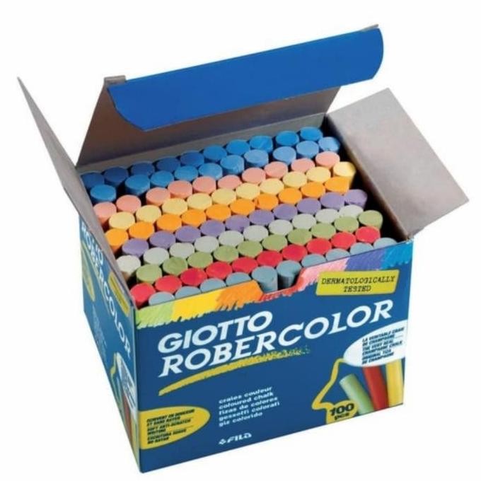 

TERBARU - Kapur Tulis Bebas Debu Giotto Blackboard Chalk Dust Free Color 100pcs