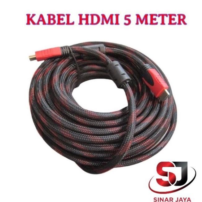 Kabel HDMI 1.5 Meter Serat Jaring Cable 1.5M / 3M / 5M High Speed Quality Penghubung Layar TV komput
