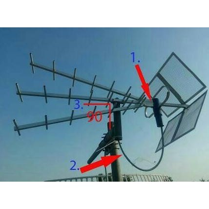 Antena Tv ( Titis ) Tt 1000 + Kabel Antena 20 M + Jack + Klem Kabel