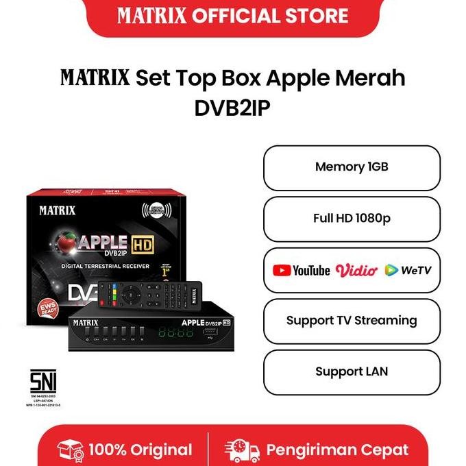 Matrix Set Top Box Apple Merah Dvbt2Ip / Stb Tv Digital