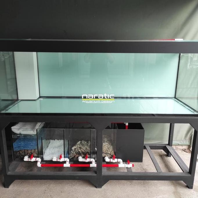 Aquarium Fullset 200X70X70 12Mm Sump Filter Instalasi Pipa Ty