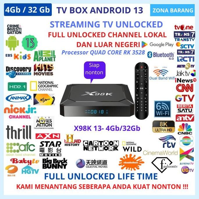 Full Apps Tanix Tx6S 4Gb Ram + 32Gb Rom Uhd 8K Android 10 Smart Tv Box