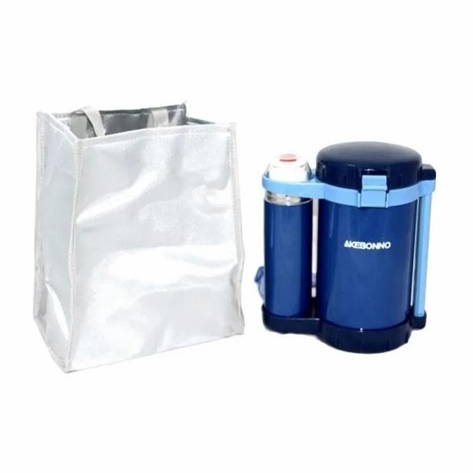 Terlaris  Tempat Makan Akebonno Lunch Box 1.2L With Vacuum Flask Thermos 350Ml