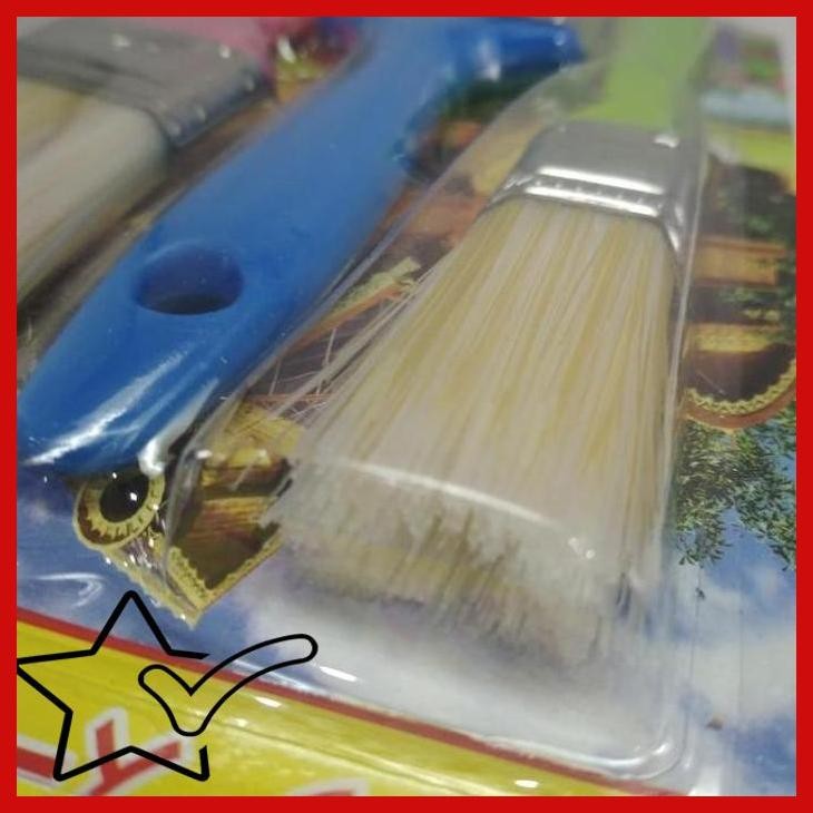 

[DMS] KUAS CAT PAINT BRUSH BULU GAGANG PLASTIK SERBA GUNA SET 3PCS