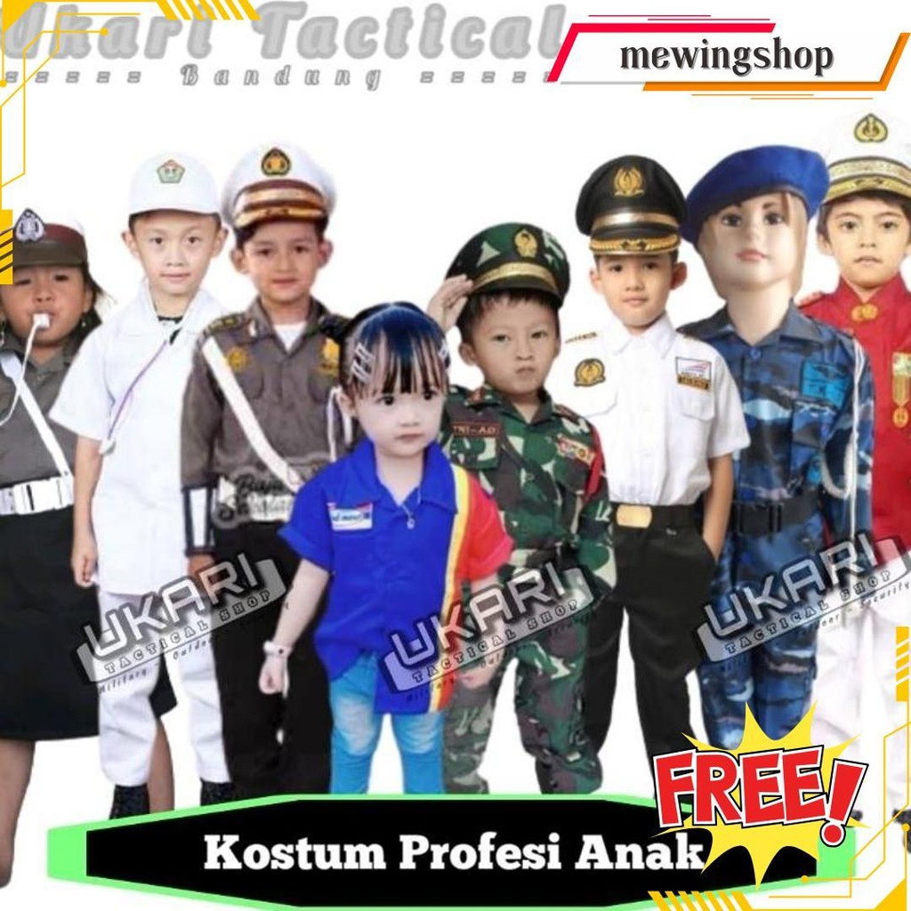 Terlengkap Baju Polisi Anak Kecil Masinis Pocil Kostum Profesi Anak Tentara Army Indomaret Alfamart 