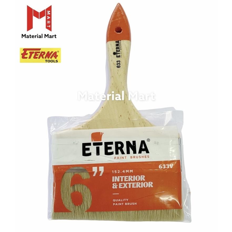 

baru kuas cat eterna 633 6 inch asli - kuas cat tembok gagang kayu - 1 pcs